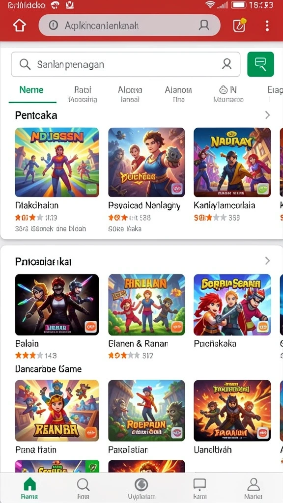 Tampilan karakter yang kaya warna dan detail.