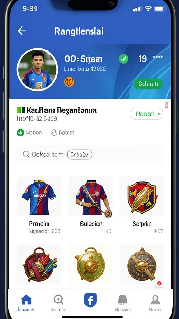 Fitur interaksi sosial untuk bermain dengan teman.