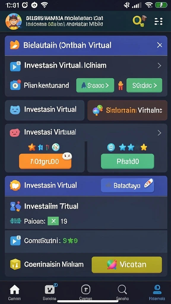 Tampilan menu utama yang menarik dan mudah dipahami.