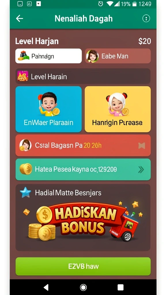 Tampilan karakter yang beragam dan menarik.