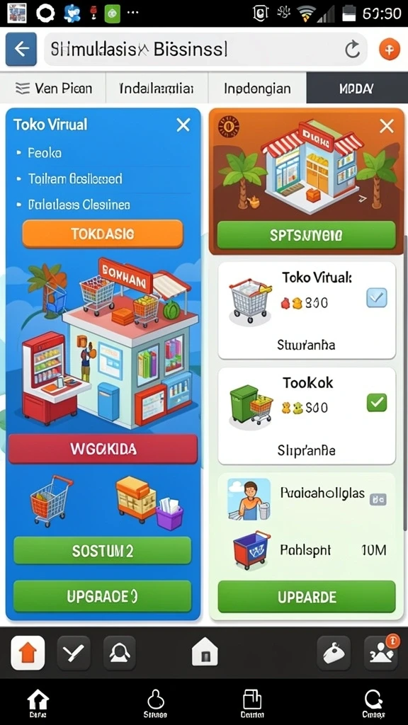 Screenshot dari level awal yang menantang.